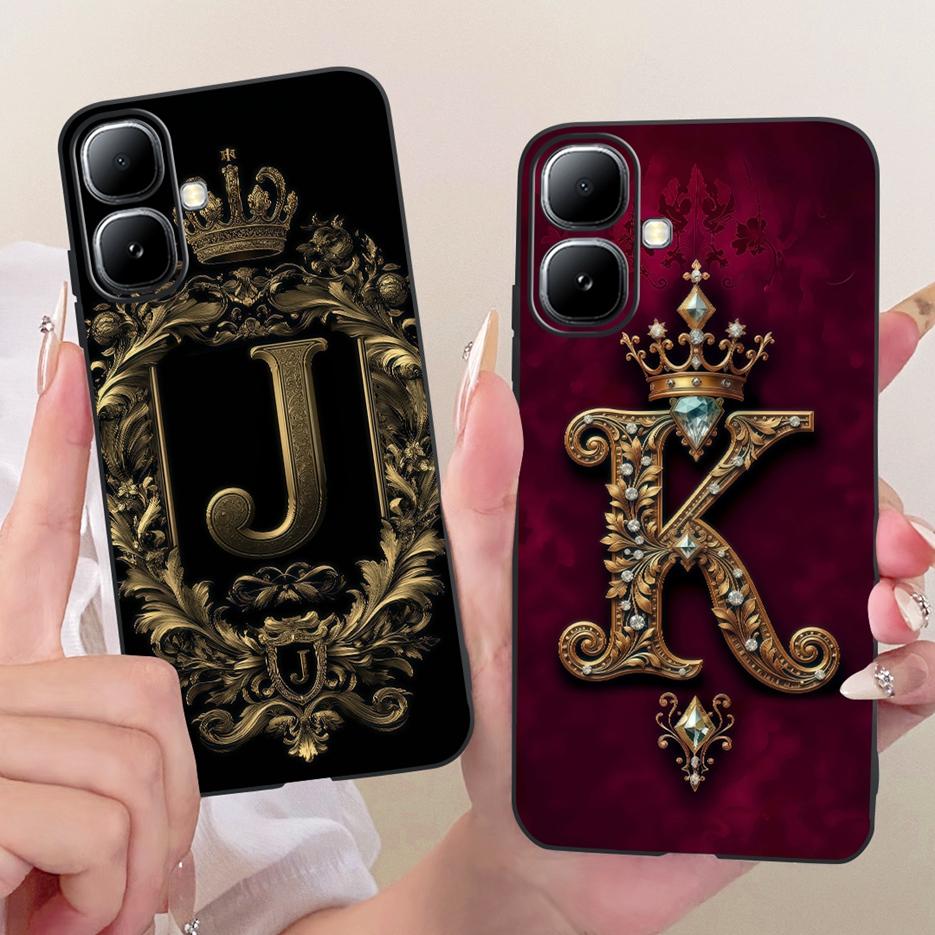 For Infinix Smart 20 Case X6840 X6840B Cute Crown Letters Cover Soft Silicone Case For Infinix Smart 20 Smart20 Back Cover Coque