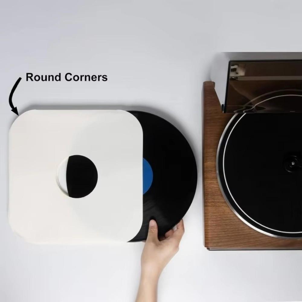 7/10/12 Inch Vinyl Record Sleeves Round Corner with Poly-lined LP Inner Sleeves Anti-static Center Hole Kraft Paper Bags