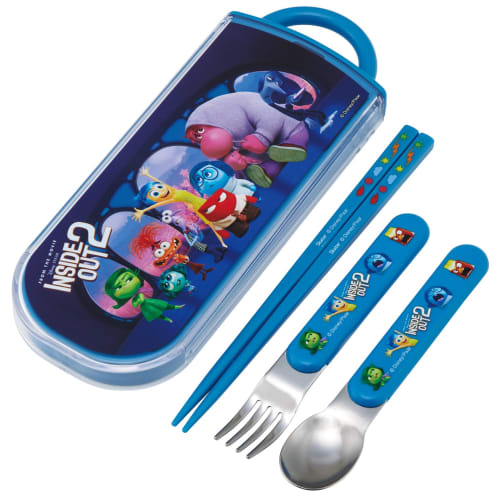 

Skater Children s Cutlery Set, Lunch Box, Chopsticks, Spoon, Fork, Made in Japan, Sliding Cutlery with Name Stickers, Antibacterial, Trio Set, Disney