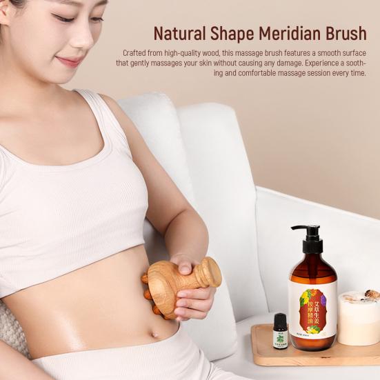 Brosse de Massage en Bois Lisse Sans Ébavures Design Ergonomique Facile à Utiliser Portable Brosse Anti-Cellulite pour le Corps pour Hommes Femmes