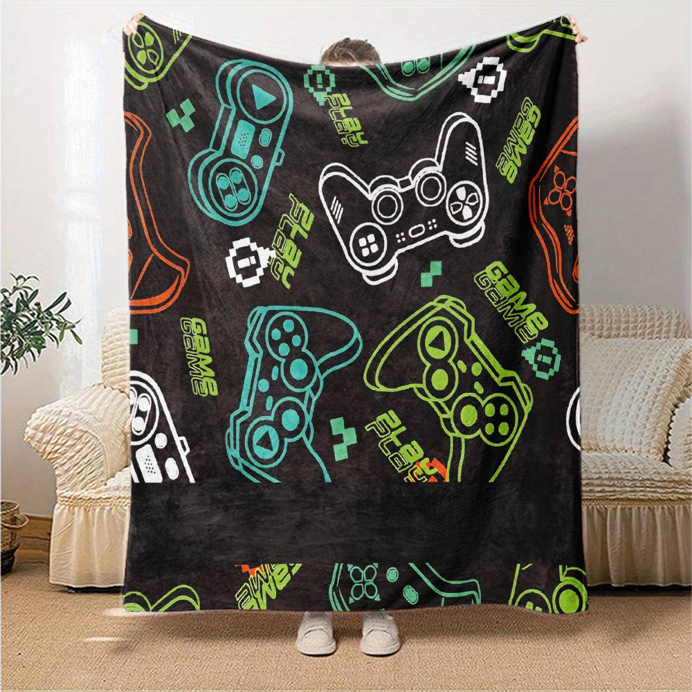 Game Controller Theme Printed Blanket - Perfect for Couch, Bed, Travel & Outdoor Use | Machine Washable, Cozy & Durable.
