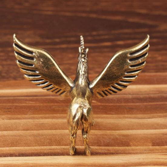 Statuetă Cal din Alamă Vintage Lucrată Manual Metal Artă de Birou Statuie Decor Feng Shui pentru Casă Birou Raft de Cărți Cadou Creativ pentru Colecționar