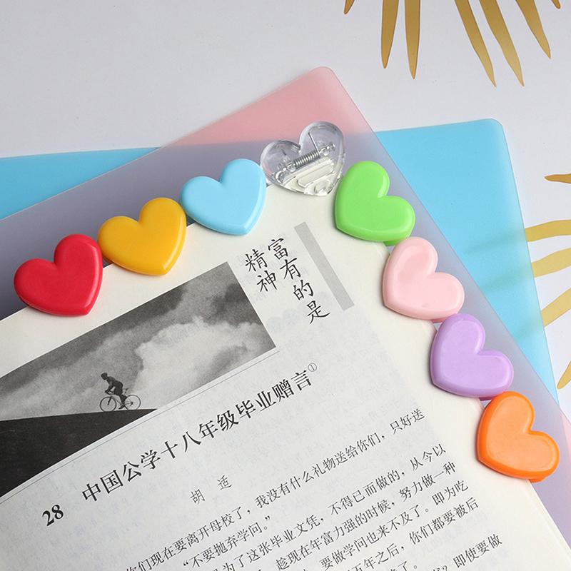 10Pcs Heart Shape Bulldog Grip Clips Food Bag Sealing Clamp Paper File Ticket Binder Photo Organizer Kitchen Office School