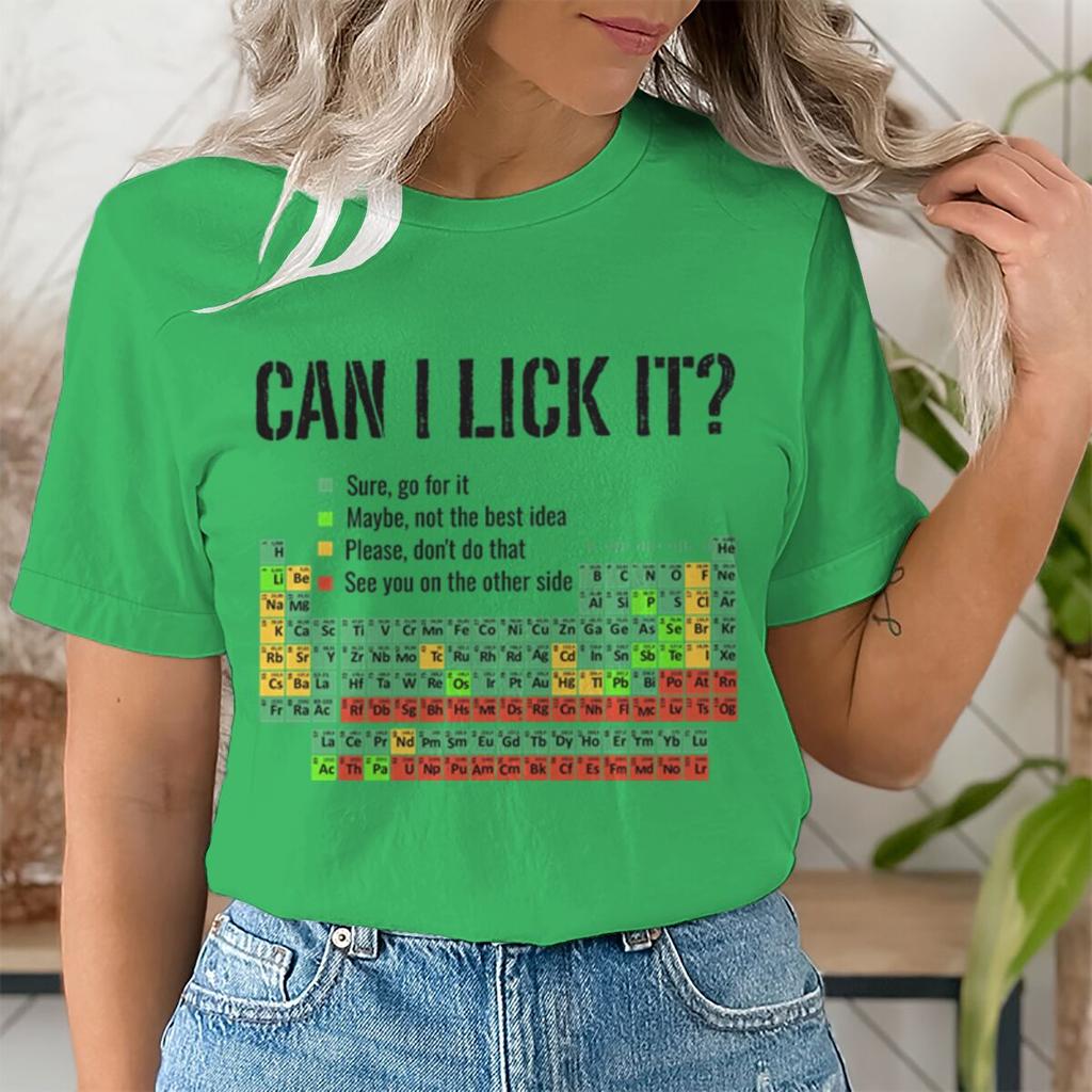Posso leccarlo Maglietta Tavola Periodica Unisex Unisex Divertente Scienza Chimica Insegnante Umorismo Grafica Tee Casual Insegnante Top Regali
