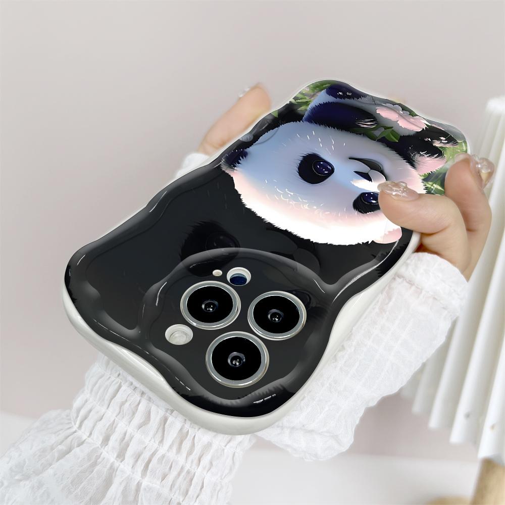 Cartoon Pattern Cream Texture Casing Wavy Edge Soft Silicone Cover Phone Case for IPhone Samsung Huawei Honor Xiaomi Redmi Infinix Tecno