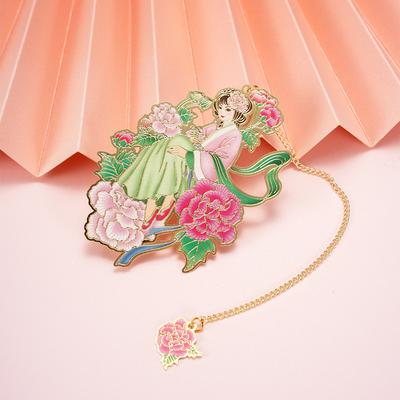 Chinese Mythological Fairy Bookmarks Beautiful Hollow Brass Bookmark Flower Fairy Bookmarks Girl‘s Stationery