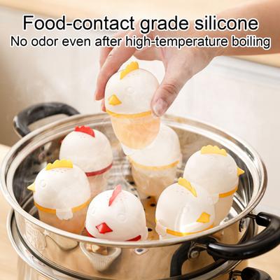 Pochiertes Ei Kocher Form Hitzebeständige Silikon Dampfgarbecher für Weiche Mittelharte Gekochte Eier Outdoor Eier Koch Gadget Passend für Alle Töpfe