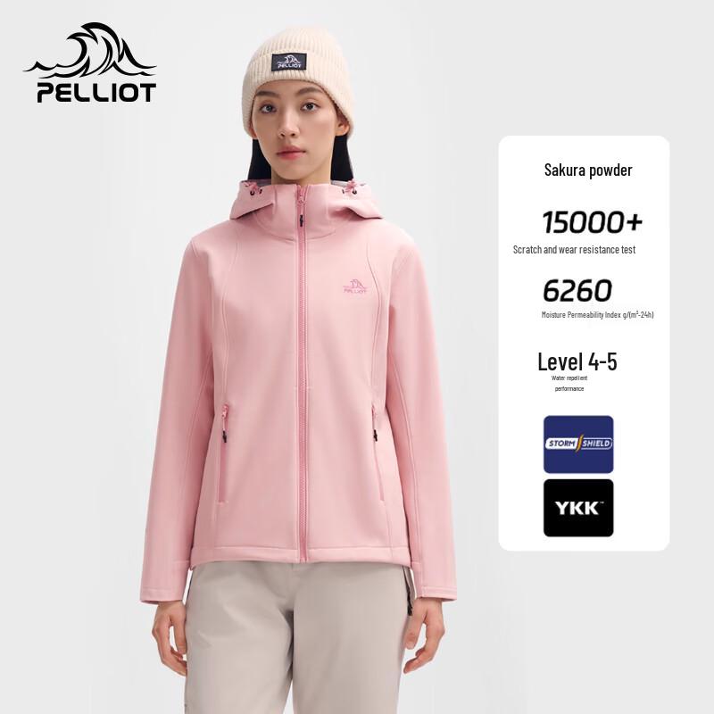 Pelliot Women's Lightweight Warm Windproof Softshell Hooded Jacket