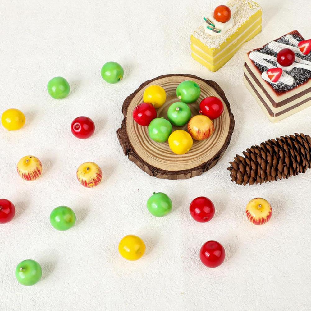 60pcs Mini Artificial Foam Apples Colorful Cabinet Wedding Table Decorations Christmas Gift Decorations