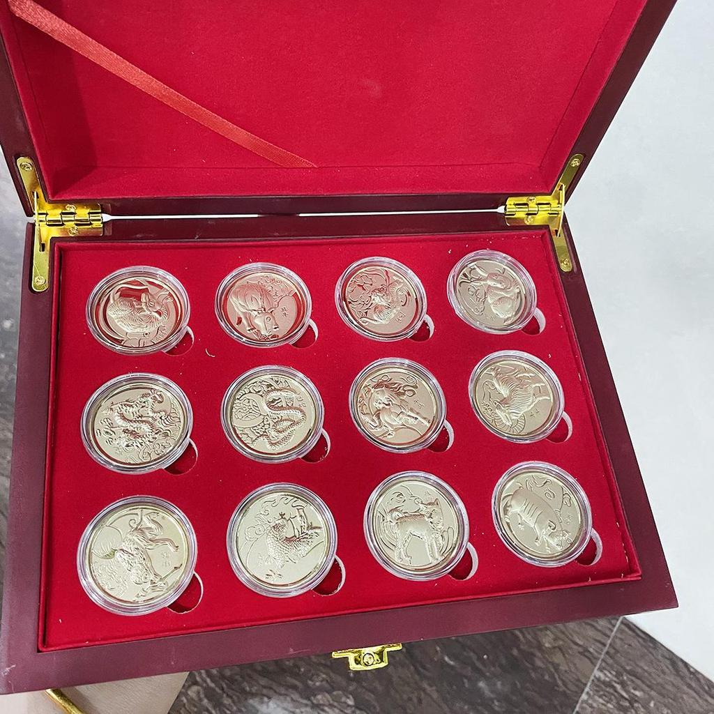 Reines Gold 999 Zwölf Tierkreiszeichen Medaillen Set - Kulturelles & Kreatives Gedenkgeschenk