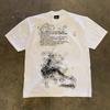 Make Money for Charity 3a260G Pure Cotton Double Yarn! Upward Man! Heavy Couple Women Loose Short Sleeve T-shirt Men