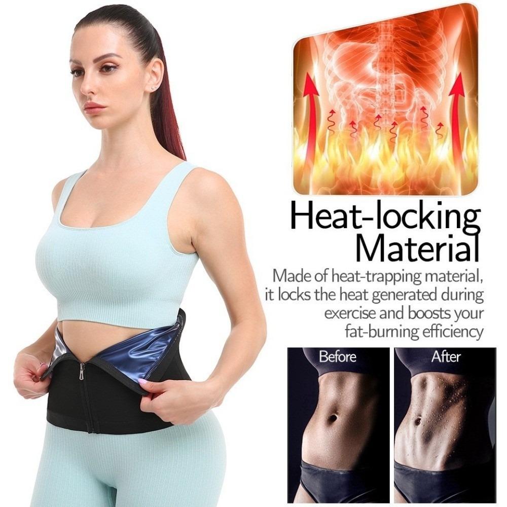 Fat Burning Zipper Waist Slimming Belt Belly Sweat Workout Fitness Shapewear  Women