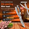 Stainless Steel Rib Membrane Remover Tool BBQ Rib Skinner with Brush Meat Food Prep Tool for Outdoor Camping Picnic BBQ Grill