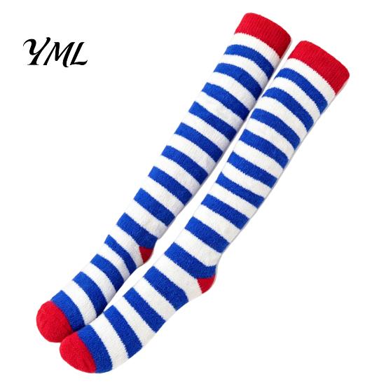 Cozy Fleece Socks 1 Pair Women Thigh High for Winter, Thickened Coral Leg Long Stockings Warmer Stockings, Fluffy Warm Over Knee Boot Girls