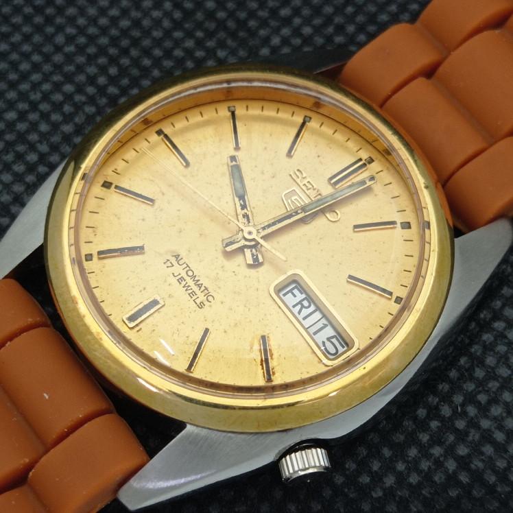 USED RARE VINTAGE SEIKO 5 AUTO 7009A JAPAN MENS ORIGINAL DIAL WATCH A413433-2 SKU621a-a413433