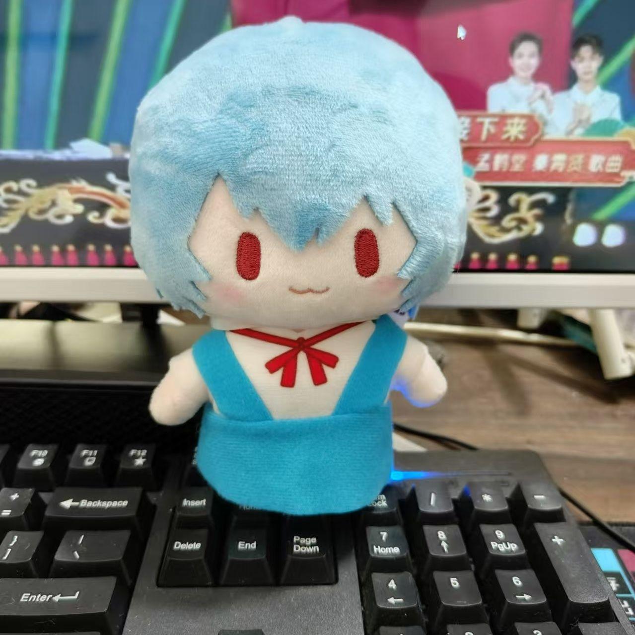 Japanse Anime Rei Ayanami Shinji Ikari Q Versie Staande Houding Pluche Pop Schoudertas Hangend Ornament Vriend Verjaardagscadeau