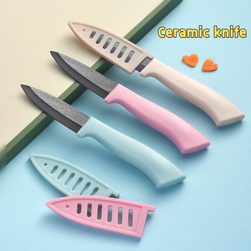 Ceramic Knives 4 Inch Paring Fruit Ceramic Chef Knives Baby Food Knife Rust-Free Oxidation-Resistant Fruit Knife With Cover