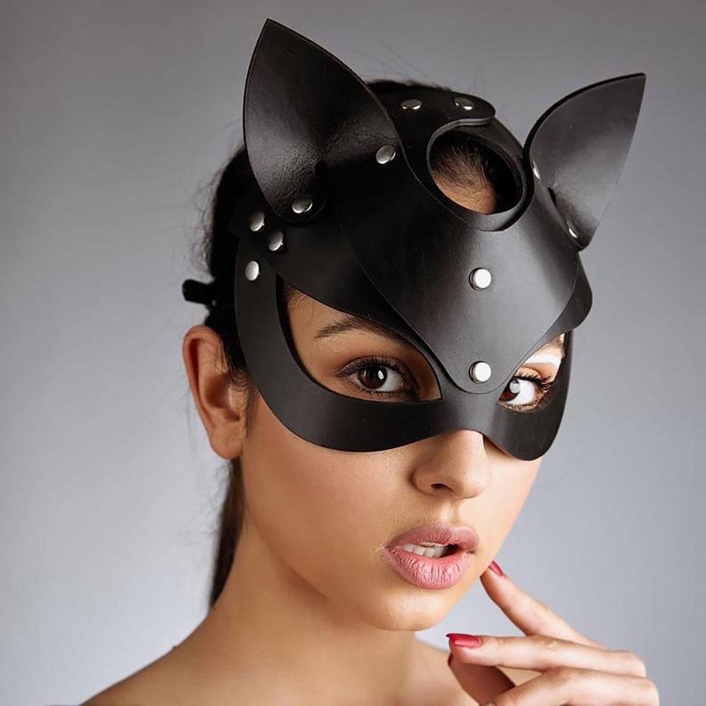 Sexy Leather Masks for Women Cosplay Masks Masquerade Party Props for Half Face Sex Toys Accessories SM Adult Game Toys Supplies