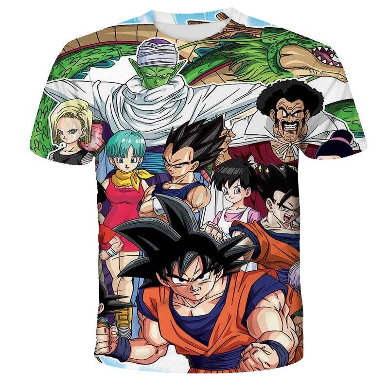 2026 Men's Dragon Ball T-shirt for Adult Summer Short Sleeved Children's Cartoon T-shirt for Boys