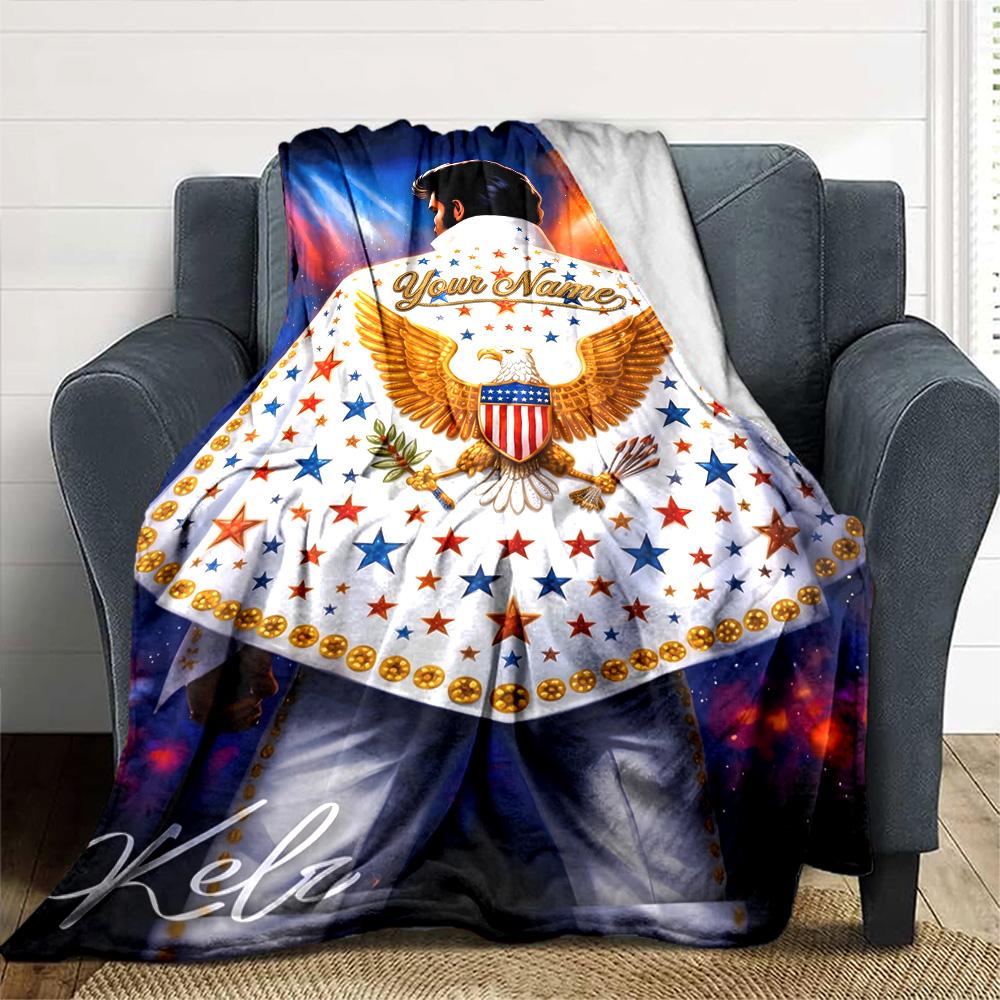 Elvis Presley Personalisierte Textdecke Leichte Anpassbare Decke Langlebiger Komfort Überwurf Für Bett Wohnzimmer Heimdekoration Büro