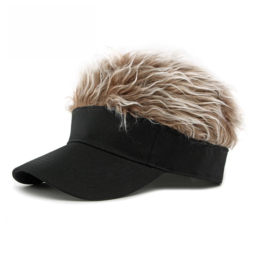 Men Synthetic Short Hair Baseball Cap Spiked Hair Wig Hat Fake Hair Adjustable Sun Protection UV Blocking Visor Fancy Performance Hip-Hop Headwear