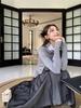 Women's Drawstring Knit Sweater with Organza Collar - Casual, Versatile, Slimming, and Warm Wool Layer