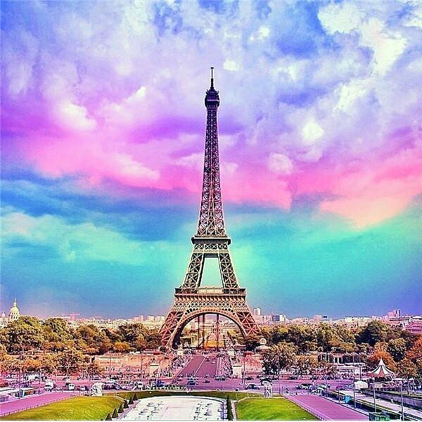 

Набор для алмазной живописи Эйфелева башня DIY Алмазная вышивка крестиком Пейзаж Стразы Мозаика Декорция Full Round 20x20CM