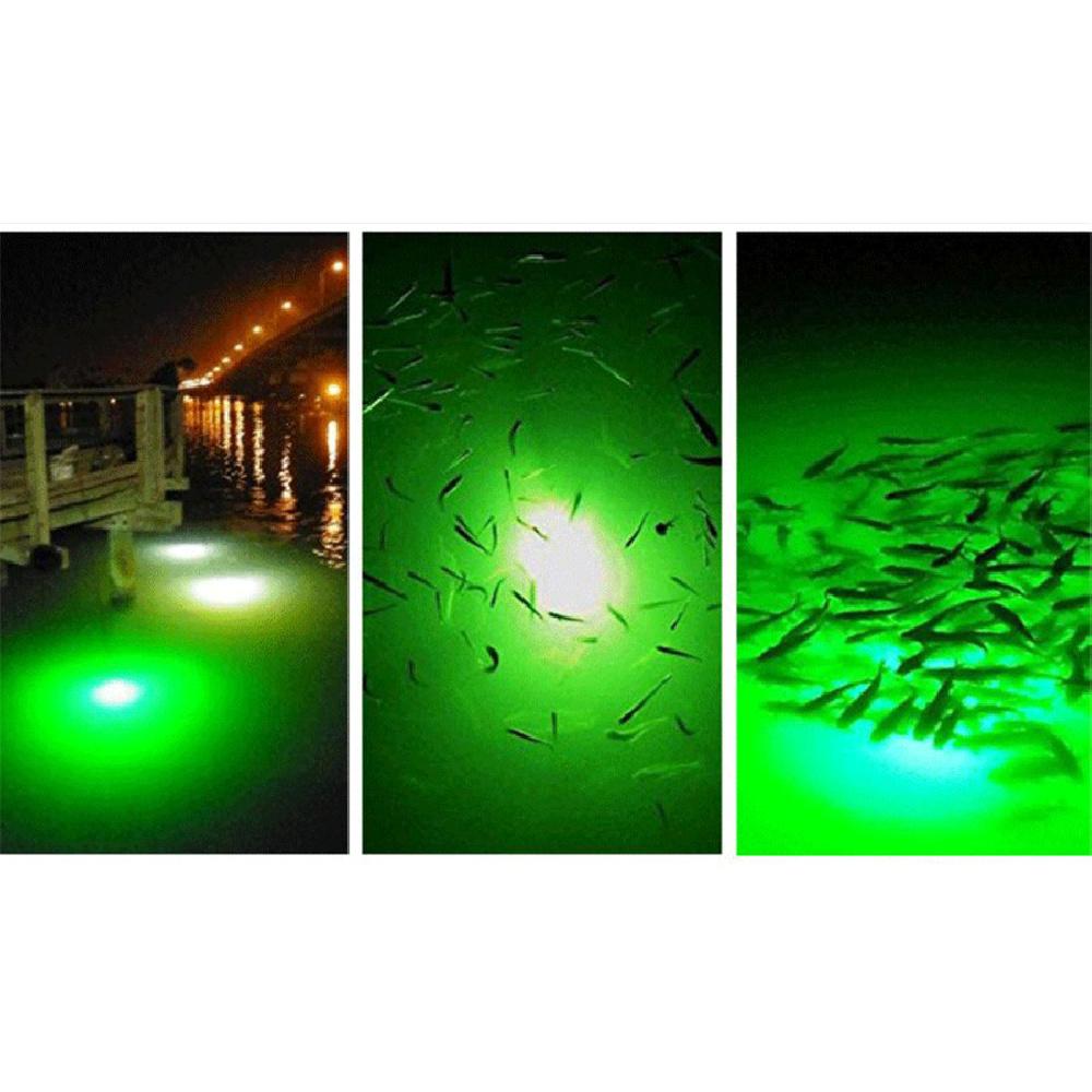 12V 20W 5050 Led Green Underwater Submersible Fishing Light Boat Squid Fish Lamp