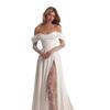 Tube Top Slim fit Wedding Dress Formal Dress Pure White Split Long dress Strapless Wedding Dress Women