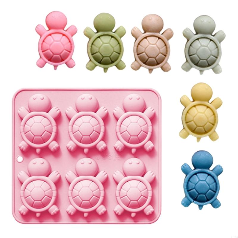 Large Capacity Silicone Mousse Cake Mold 6 Cavity Turtles Chocolate Baking Mould Bakewares for Parties and Celebration