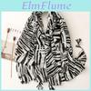 And American Cotton European And Linen Hand Feel Thick Satin Cotton Scarf Womens Line Black And White Zebra Pattern Decoration Tassel Scarf Shawl