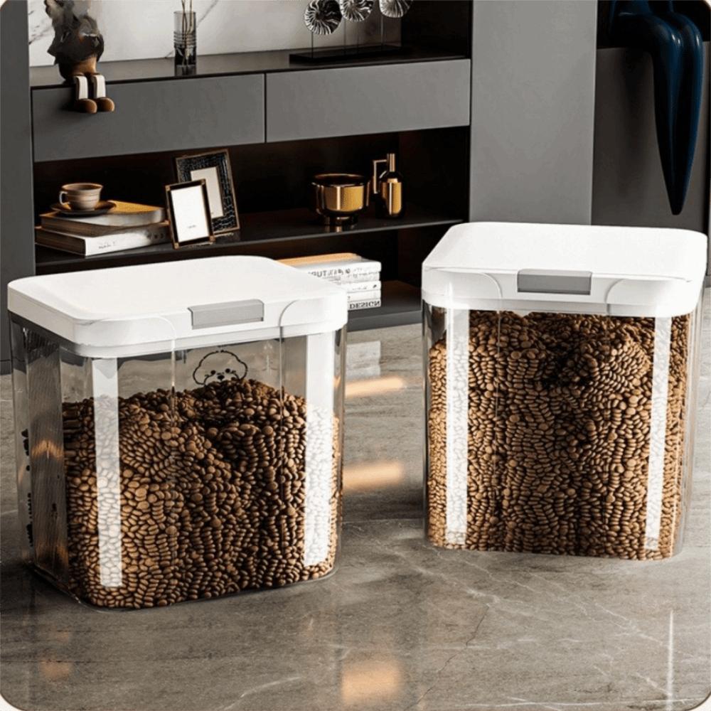 Moisture-Proof Pet Food Storage Container Large Capacity Transparent Dog Food Sealed Barrel Flip Cover Insect Proof