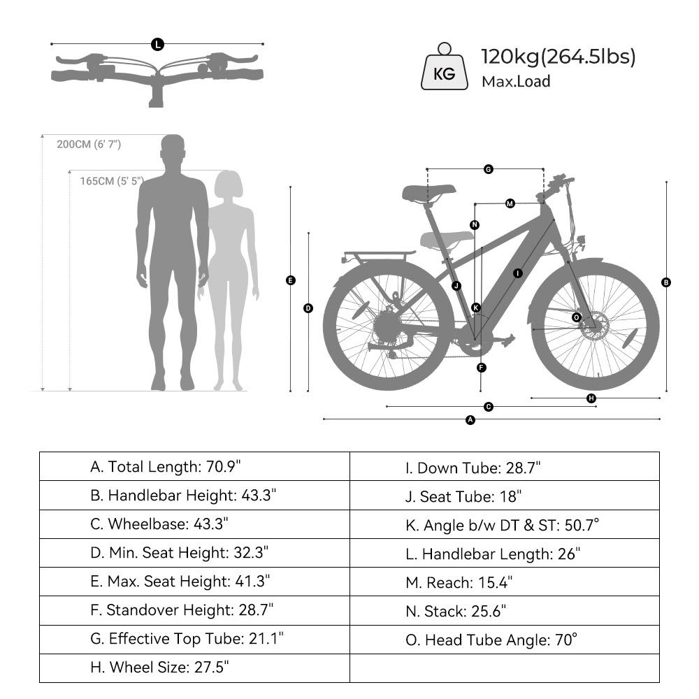Foride Roamer 1 E-bike with 468Wh Embedded Removable Battery and Shimano 7-Speed Gears