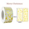 120pcs Rectangle Gold Foil Sticker Rose Gold Merry Christmas Stickers Gift Seal Labels Shipping Stickers for Decoration Envelope