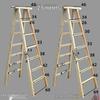Double-Sided Solid Wood Folding A-Frame Ladder for Household Use