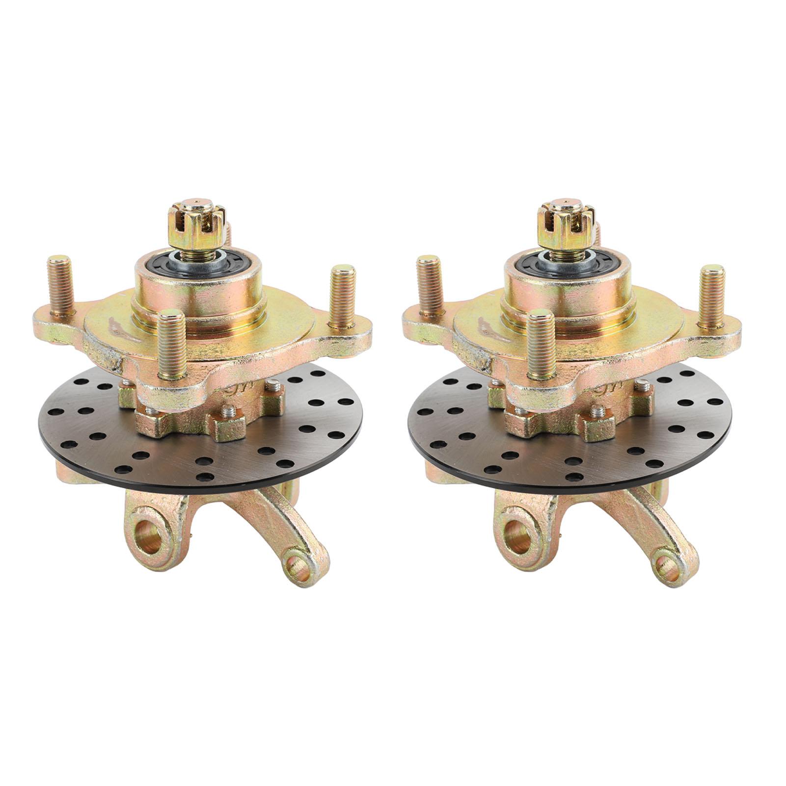 

1 пара поворотных кулаков со ступицами колес и тормозными дисками для гольф-кара, картинга, квадроцикла, квадроцикла, мотовездехода