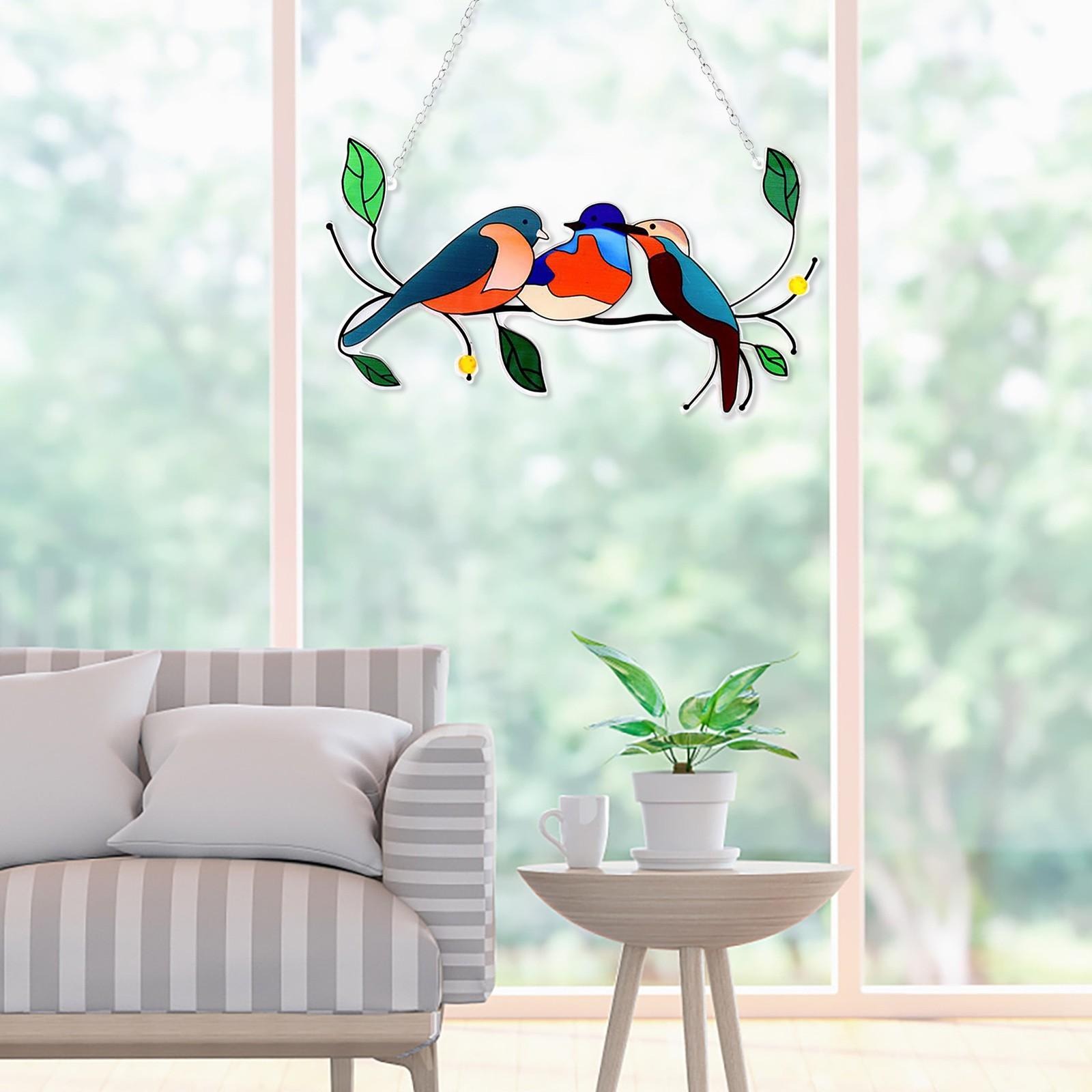 Креативные и новые красочные акриловые подвесные украшения для окон с птицами One Size — фото 6