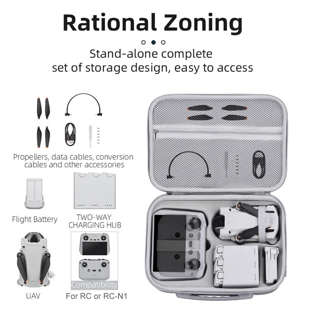 Protective Bag Case Shockproof Hardshell Travel Case Waterproof PU Leather Shoulder Bag Anti-scratch for DJI Mini 3 Pro/Mini 3