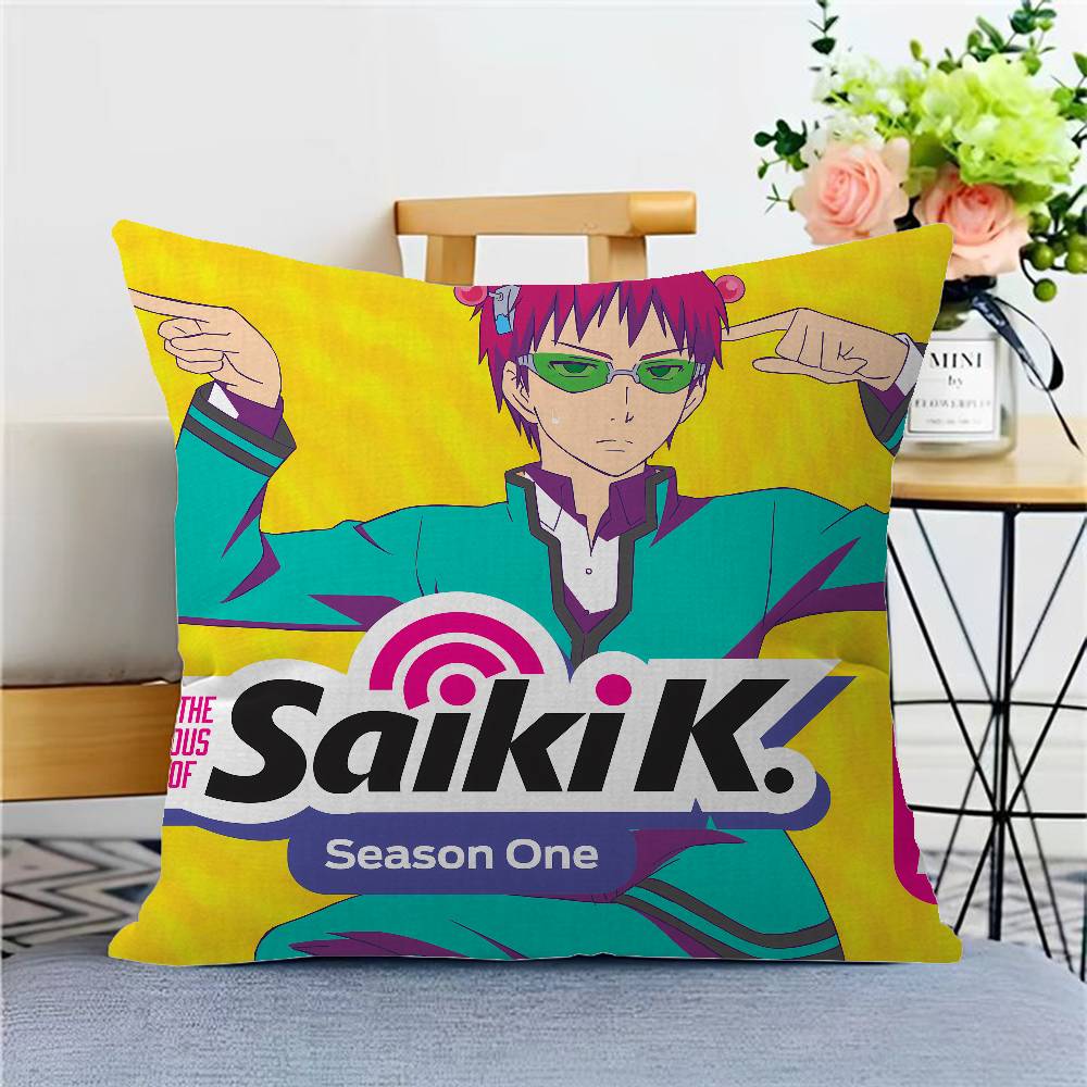 The Disastrous Life of Saiki K Personalized Pillow Cover Kids Bedroom Wild Party Decor Pillowcase kid Birthday shower Gift