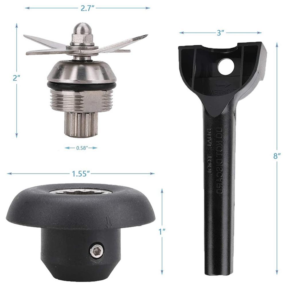 Blender Wet Blade Assembly with Wrench & Drive Socket Removal Tool Kit Replacement Parts for Vitamix 5200 Series