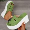 Fashion Fashion Hollow Out Wedge Heel Sandals Women Peep Toe Chunky Platform Sandals Woman Summer Anti Slip Thick Bottom Beach Slippers