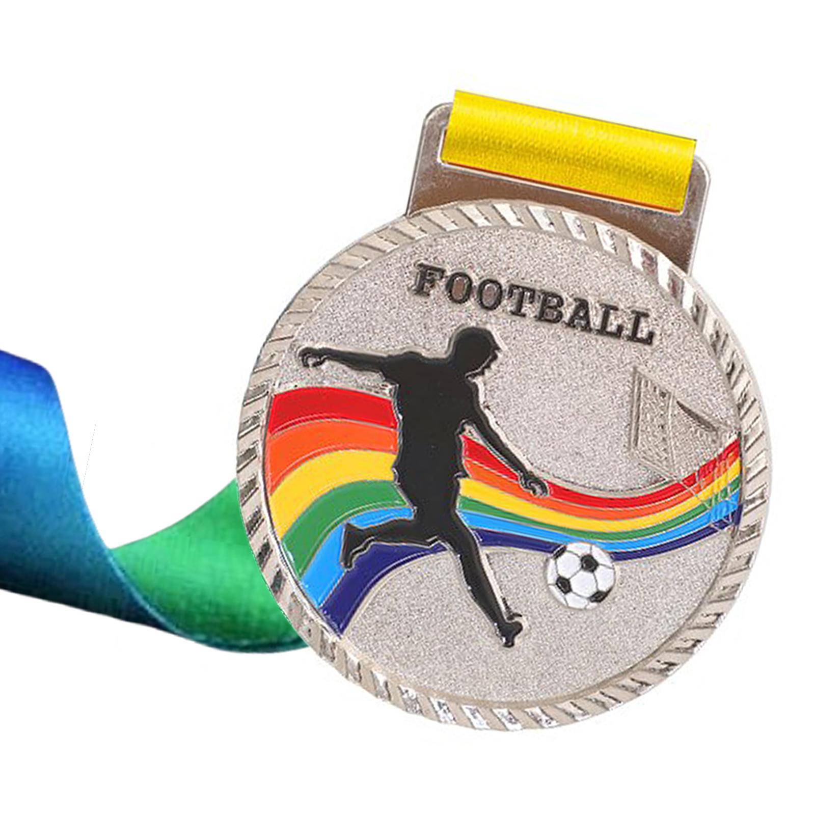 

Золотые/Серебряные/Бронзовые Металлические Призы Награды Футбольные Медали для Детей и Взрослых Медали за Соревнования Футбольные Игры серебряный