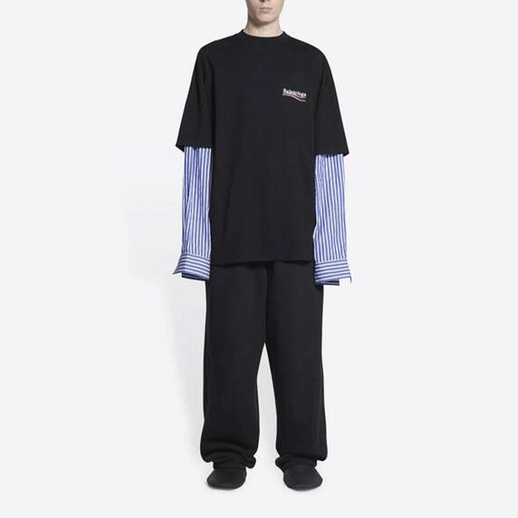 Balenciaga Political Campaign Layered T-Shirt 'Black' Men's 698631TKVJ11070