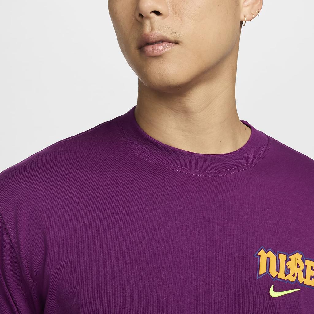 Nike Casual Letter Print Round Neck Short Sleeve T-Shirt Men Tops Purple FZ5386-503