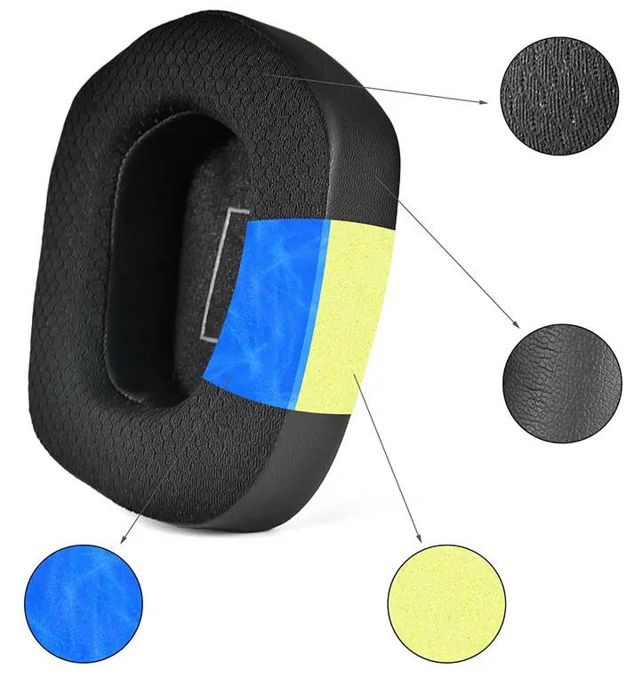 Earpads, Sponges for Logitech G733 G335 G535 GEL FILLING Black