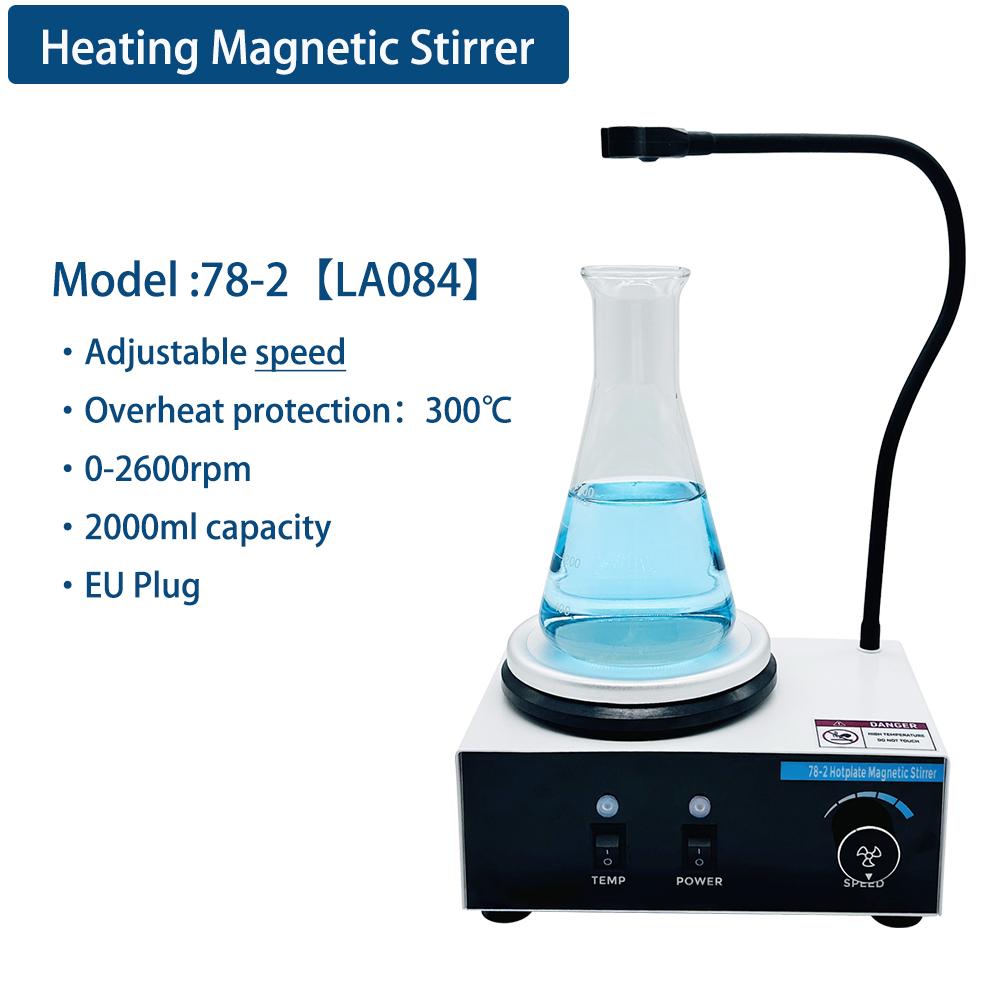 Lab Hotplate Stirrer 2L Heating Magnetic Stirrer 0-2600rpm Speed Control Heated Magnetic Mixer for Cosmetics Food Medical