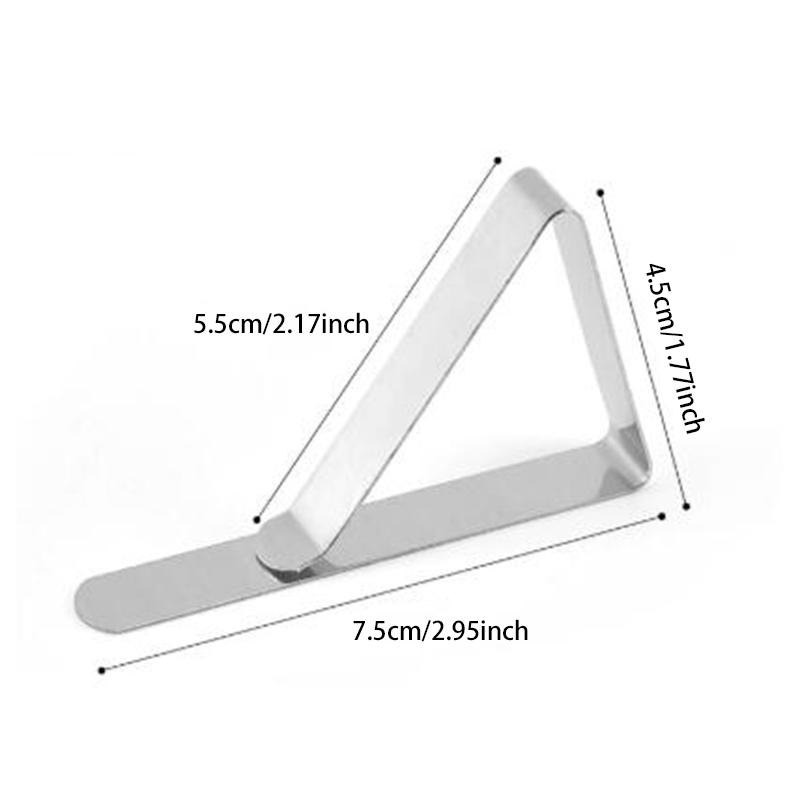 (8pcs) Drawn Stainless Steel Tablecloth Clip Triangle Clip Tablecloth Clip Adjustable Fixed Clip