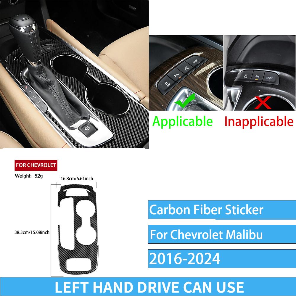 Carbon Fiber Car Accessories Gear Shift Dashboard Air Vent Interior Cover Trim Modified Sticker For Chevrolet Malibu 2016-2024