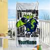 Seattle Seahawks Personalized Text Beach Towel Super Soft Microfiber Quickdry Fabric Suitable For Swimming Gym Camping Yoga Vacation