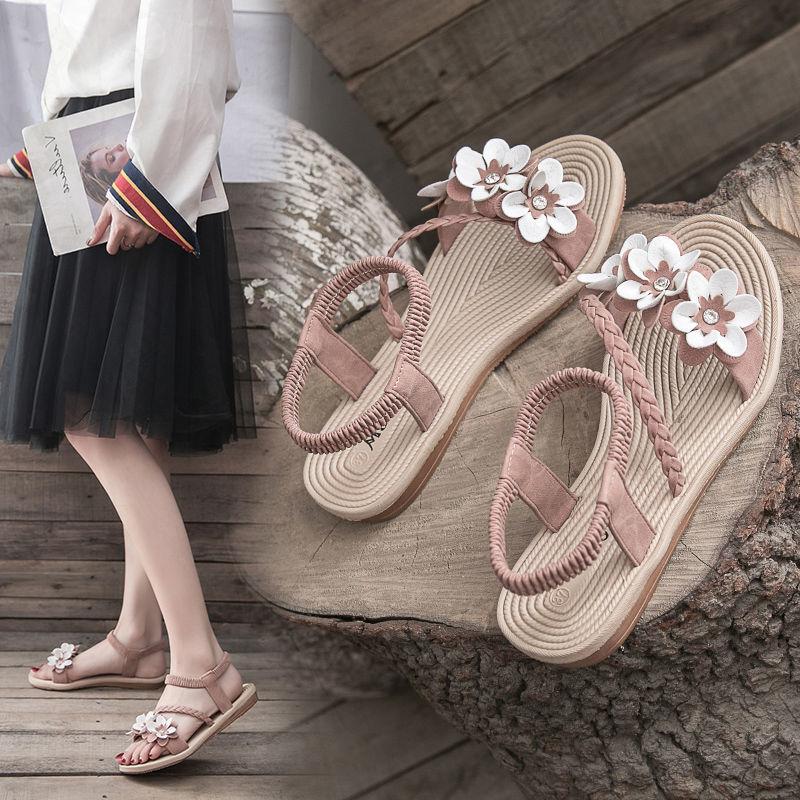 Fashion Beach Sandal Woman Summer 2024 Orthopedic Without Heel Comfortable Flat Women Roman Espadrilles Sandals New Green Chic Elegant